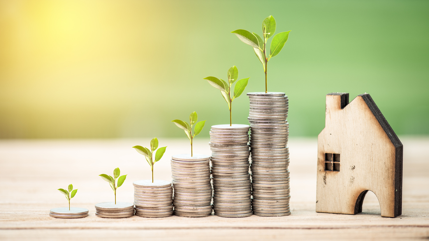 Saving money for real estate with buying a new home and loan for prepare in the future concept.
